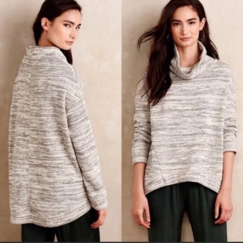 Saturday Sunday Space Dye Gray Pullover Large